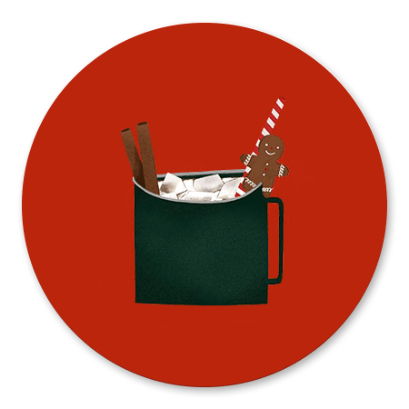 Kerstmok rode achtergrond